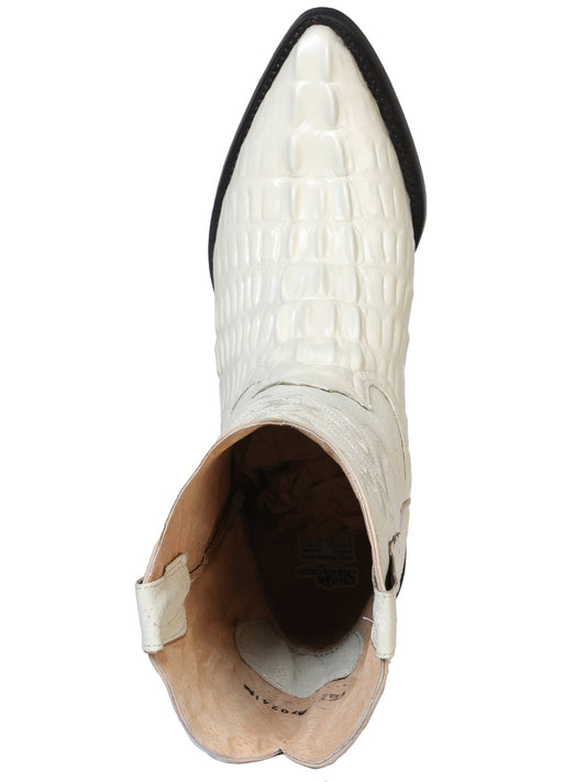 El Señor de los Cielos Men's Western Boot - Caiman Tail Print Leather - Bone 40845