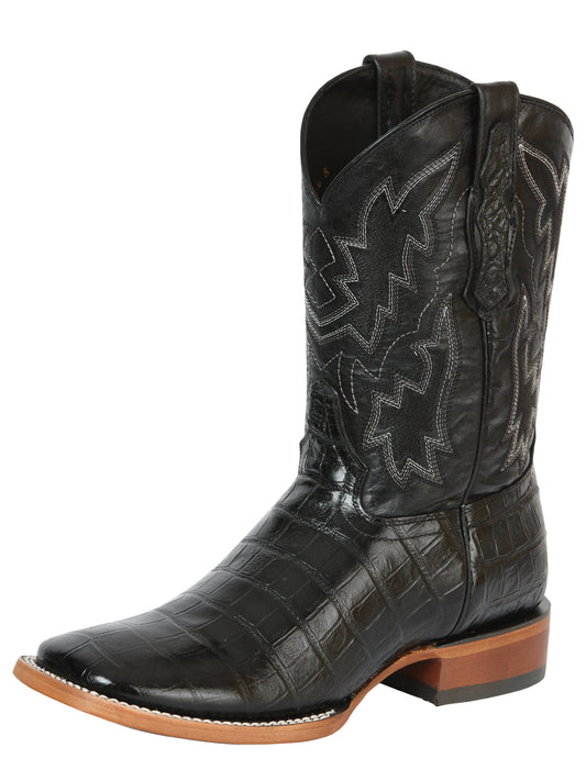 Men's Western Boot Print Caiman Belly 100 Years - Black
 43633