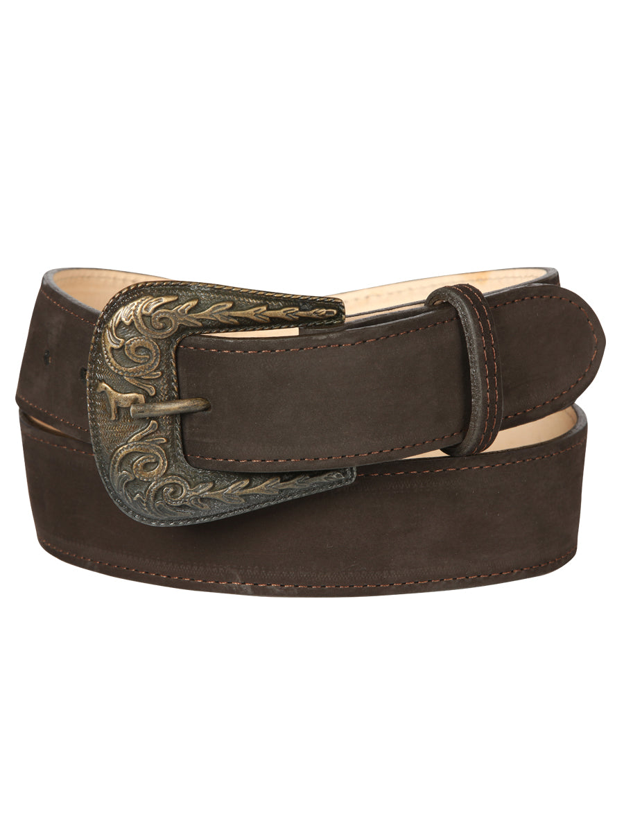 Women Denim Belt - El General - Nubuck Brown 44646