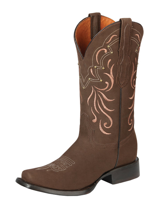 El General Women's Rodeo Boots - Nubuck Leather - Camel
 44849