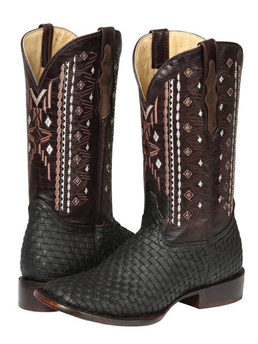 El General Men’s Leather Rodeo Boots Petatillo - Crazy Brown 44861