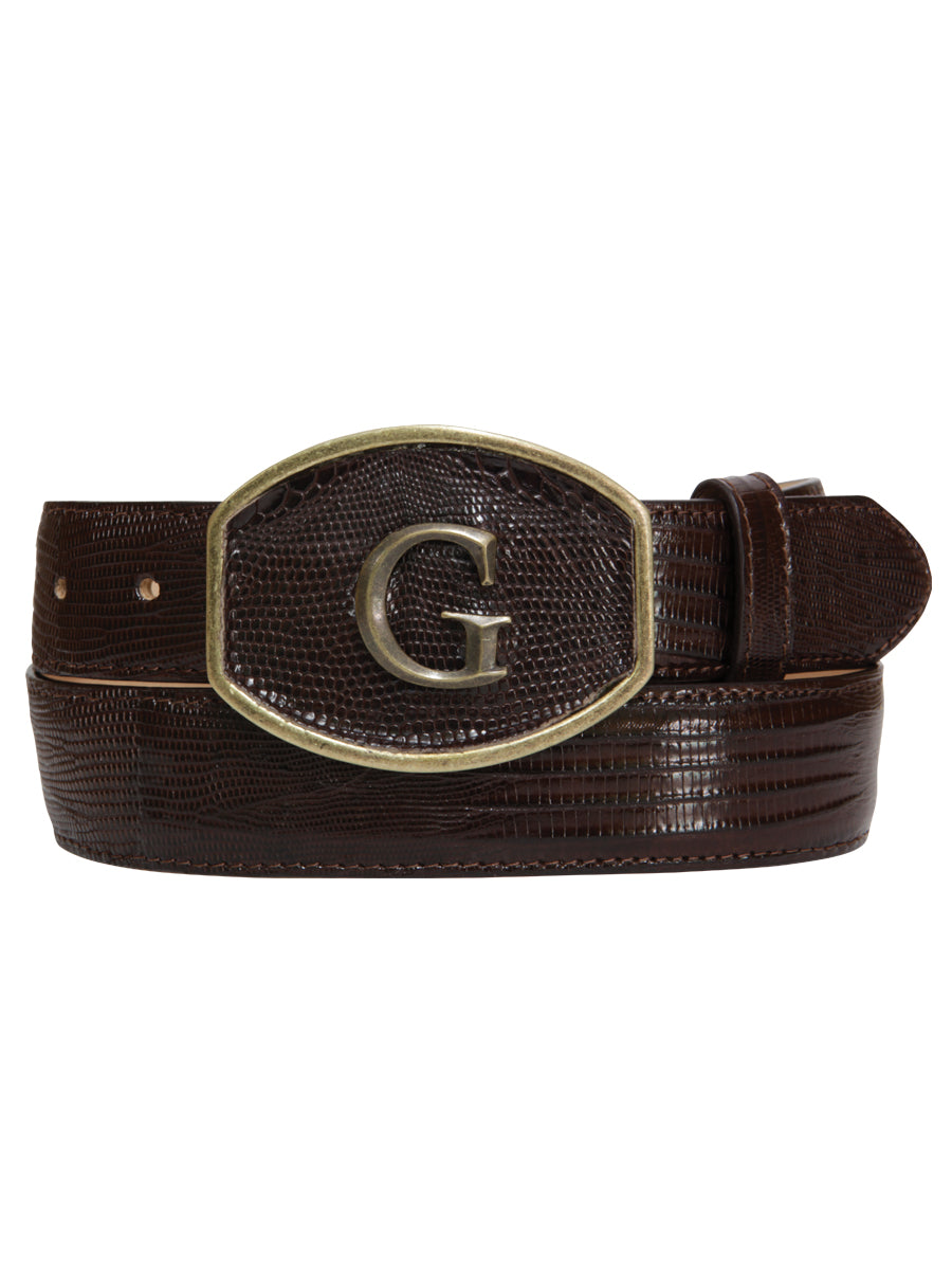 The General Exotic Lizard Leather Cowboy Belt - Brown 45302