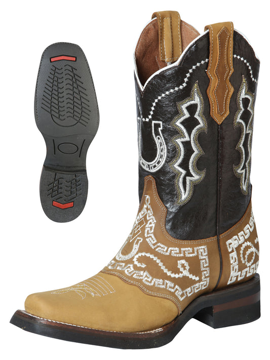 El General Rodeo Boot - Nubuck Honey with Embroidery 51111
