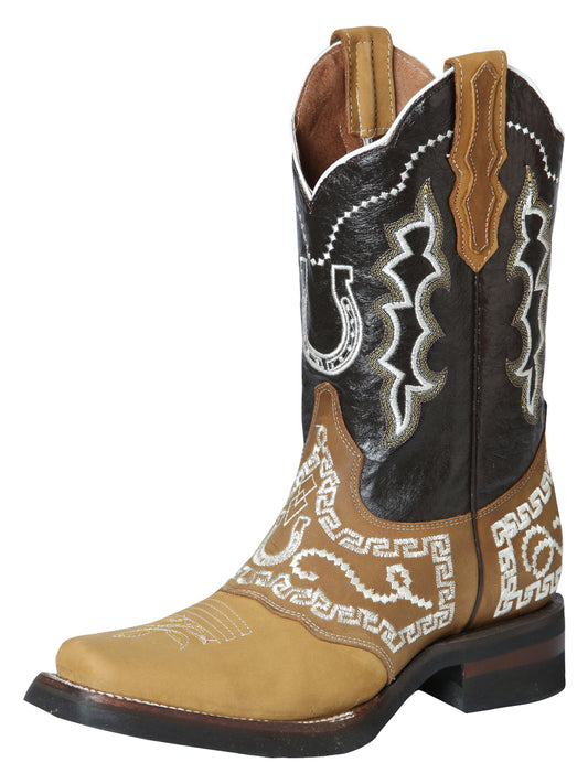 El General Rodeo Boot - Nubuck Honey with Embroidery 51111