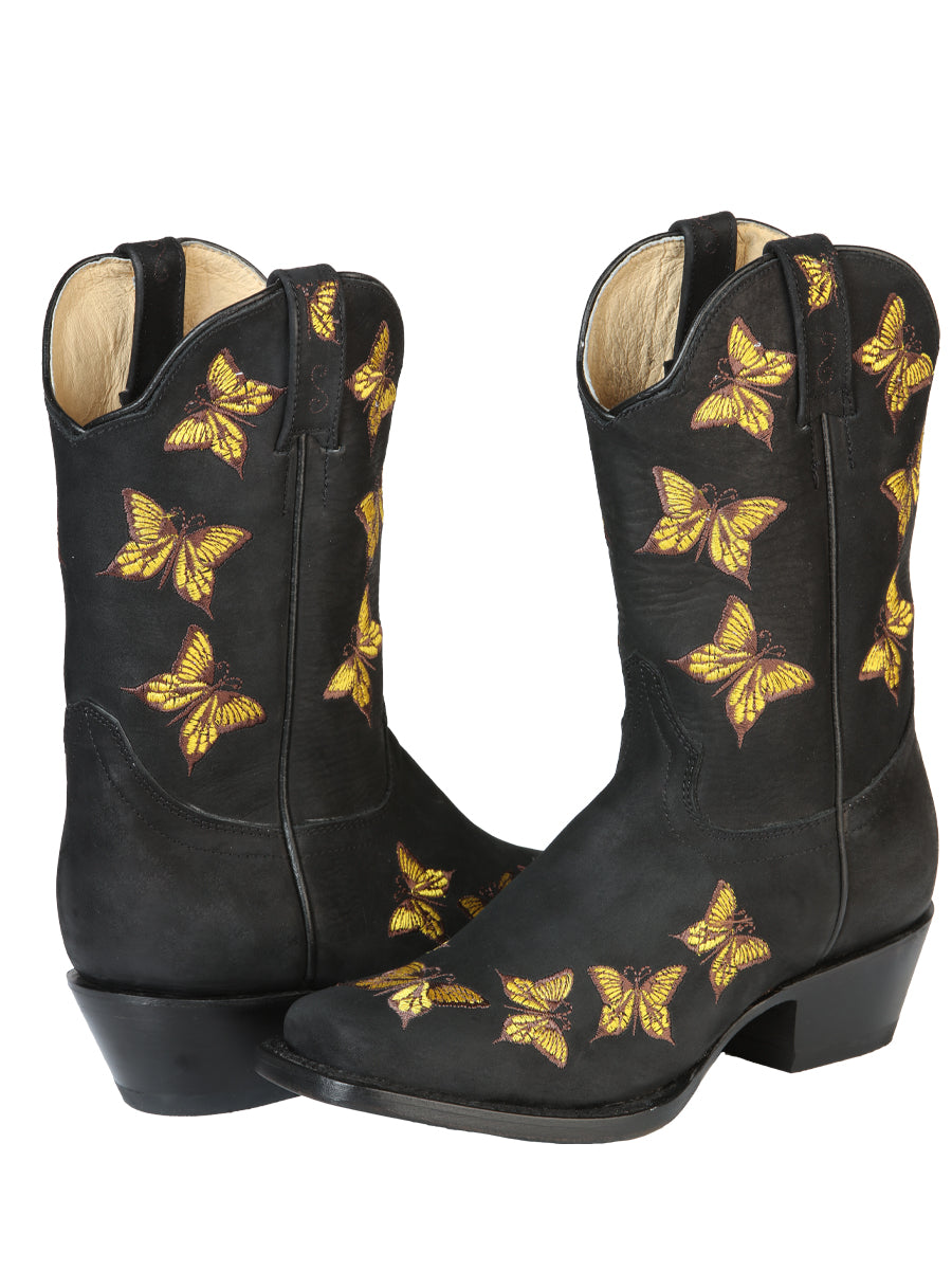 El General Womens Rodeo Boot - Nubuck Black 51220