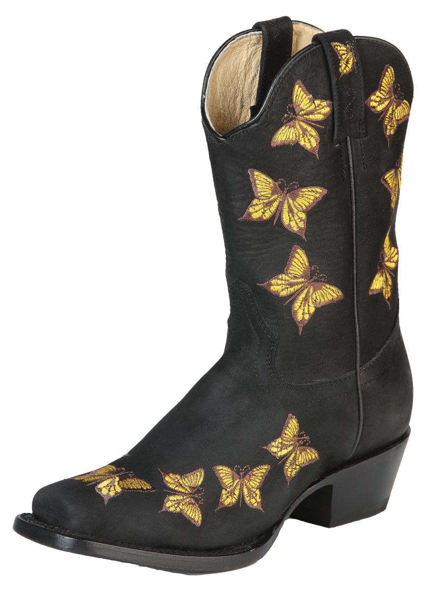 El General Womens Rodeo Boot - Nubuck Black 51220