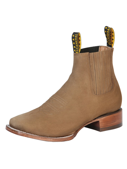 El General Square Toe Ankle Boot - Nubuck Brown 126189