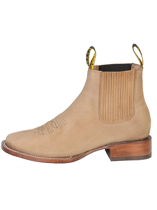 El General Square Toe Ankle Boot - Nubuck Sand 126191