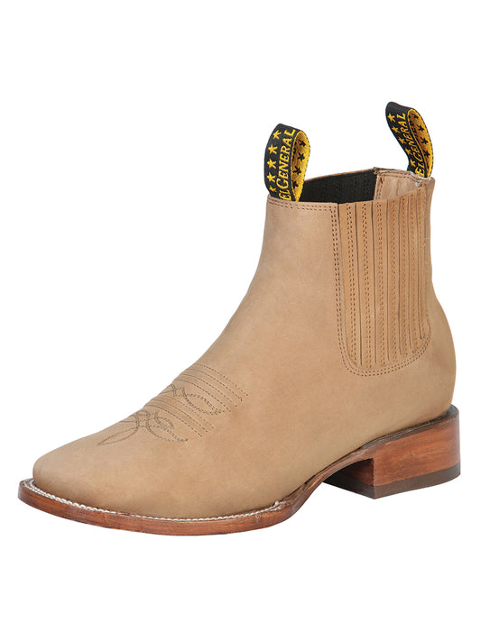 El General Square Toe Ankle Boot - Nubuck Sand 126191