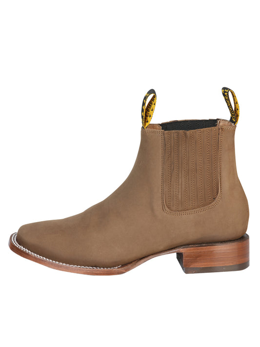 El General Square Toe Ankle Boot - Nubuck Brown 126192