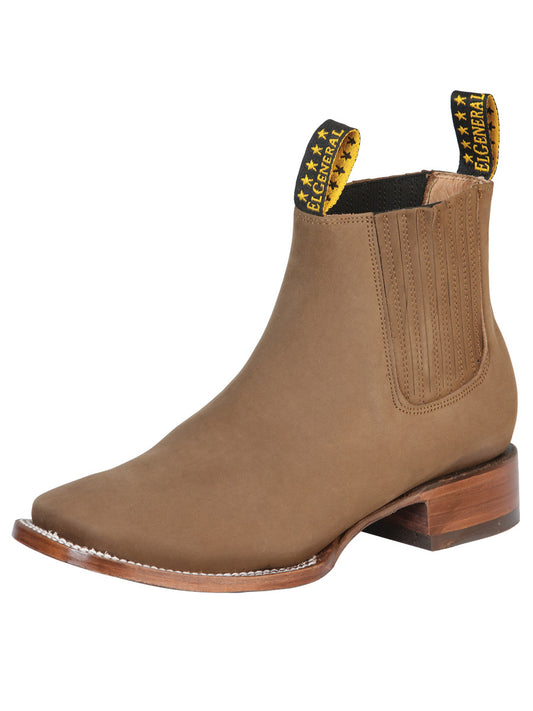 El General Square Toe Ankle Boot - Nubuck Brown 126192