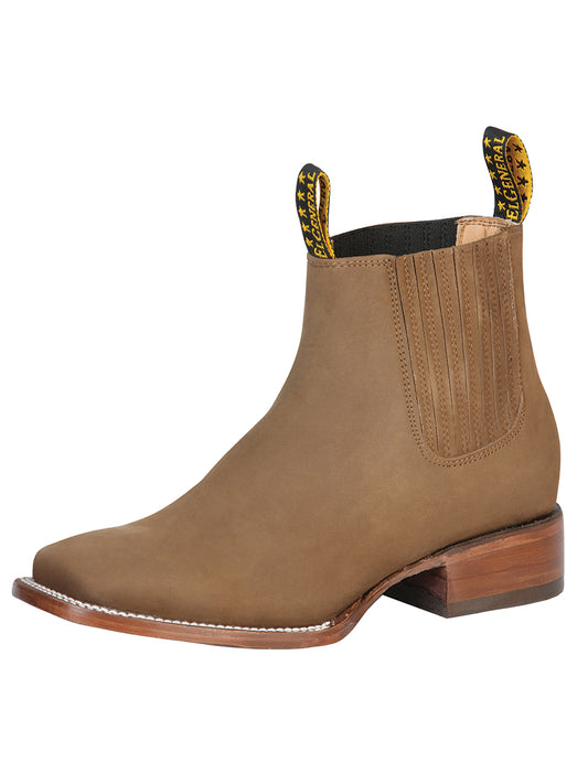 El General Square Toe Ankle Boot - Nubuck Brown 126198