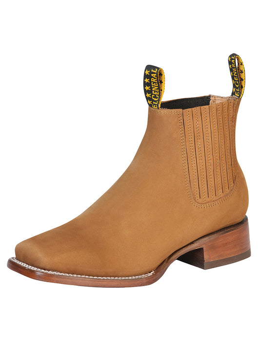 El General Square Toe Ankle Boot - Nubuck Old Gold 126199