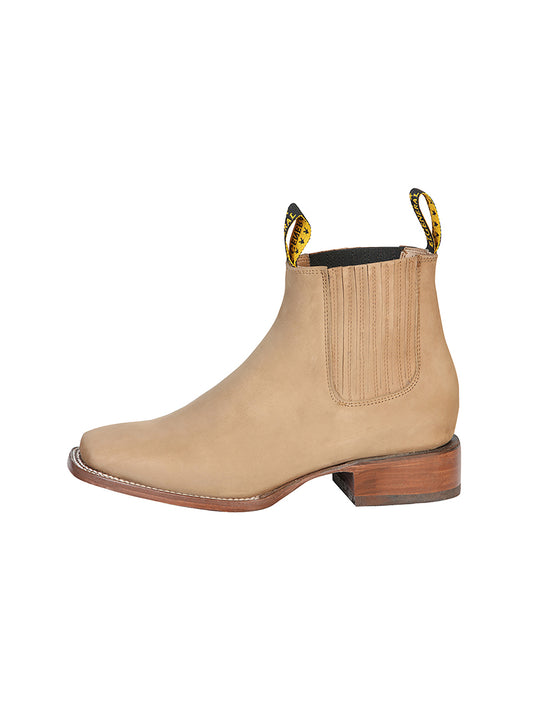 El General Square Toe Ankle Boot - Nubuck Light Brown 126200