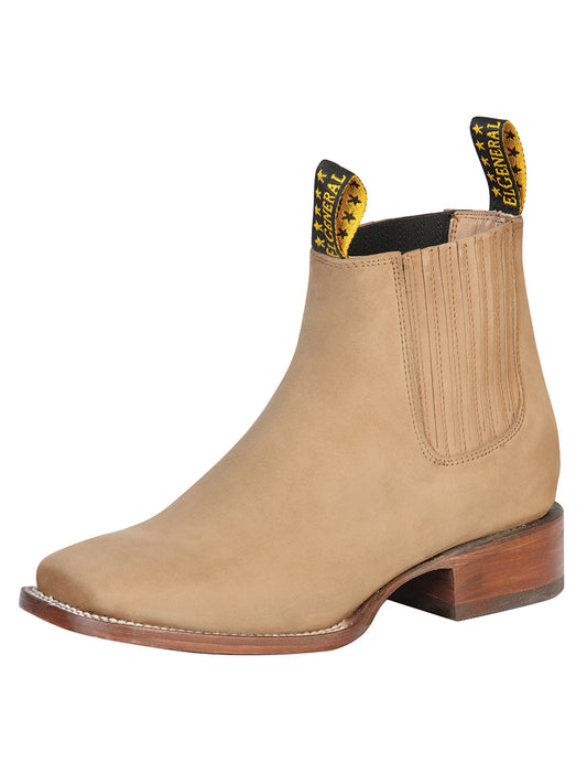 El General Square Toe Ankle Boot - Nubuck Light Brown 126200