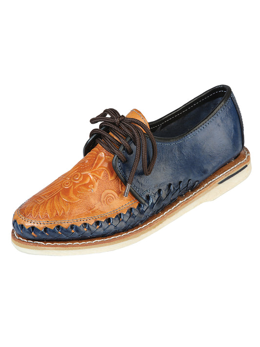 Mexican Artisanal Shoes Leather Navy Blue 603917