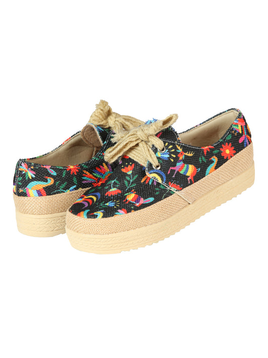 Mexican Artisanal Jute Tennis 50% Cotton, 50% Polyester Multicolor 603958