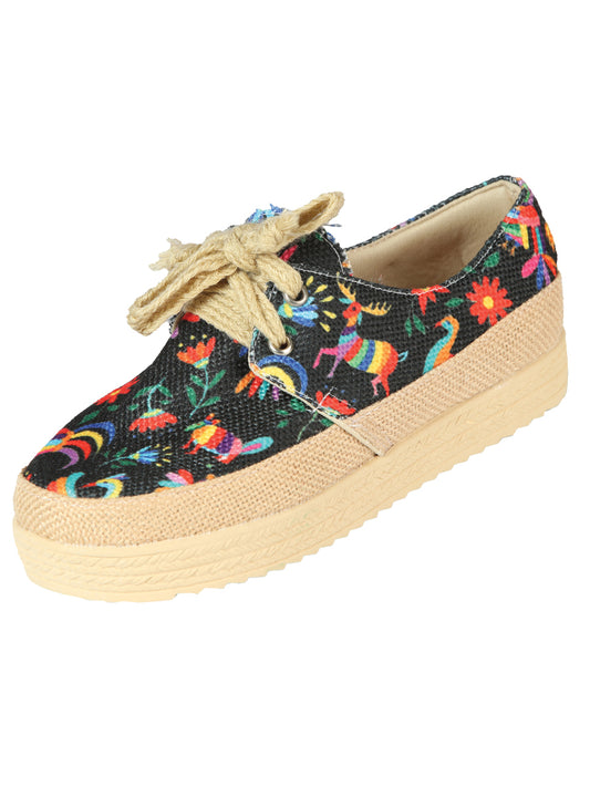 Mexican Artisanal Jute Tennis 50% Cotton, 50% Polyester Multicolor 603958