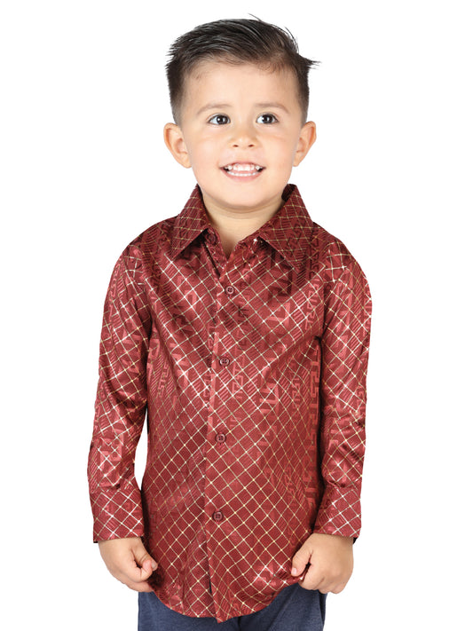 General Burgundy Casual Long-Sleeve Shirt 44570