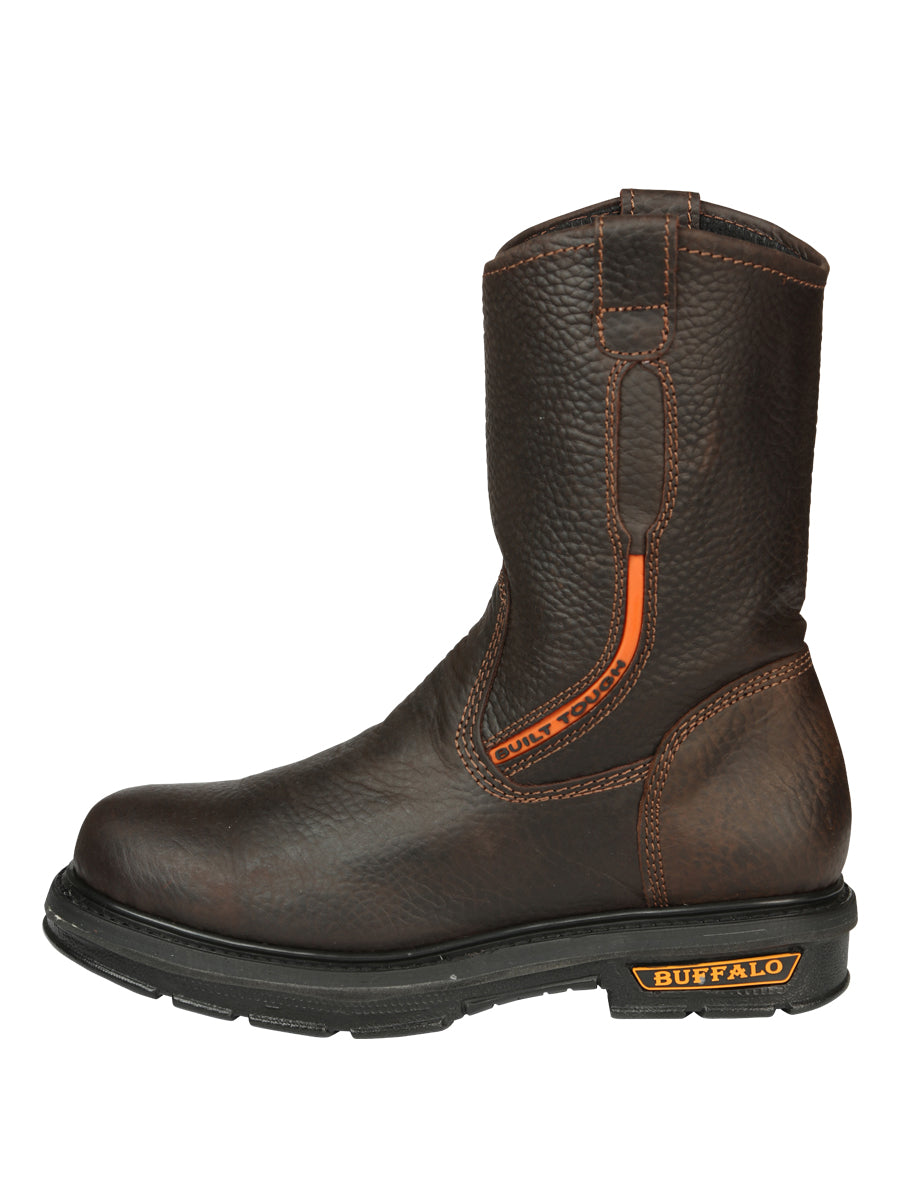 Buffalo &amp; Bull Men's Work Boots with Toe Cap Bovine Leather - Rino Moka 45260