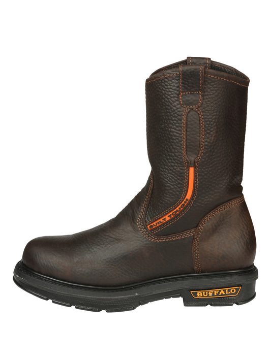 Buffalo &amp; Bull Men's Work Boots with Toe Cap Bovine Leather - Rino Moka 45260