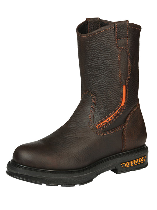 Buffalo &amp; Bull Men's Work Boots with Toe Cap Bovine Leather - Rino Moka 45260