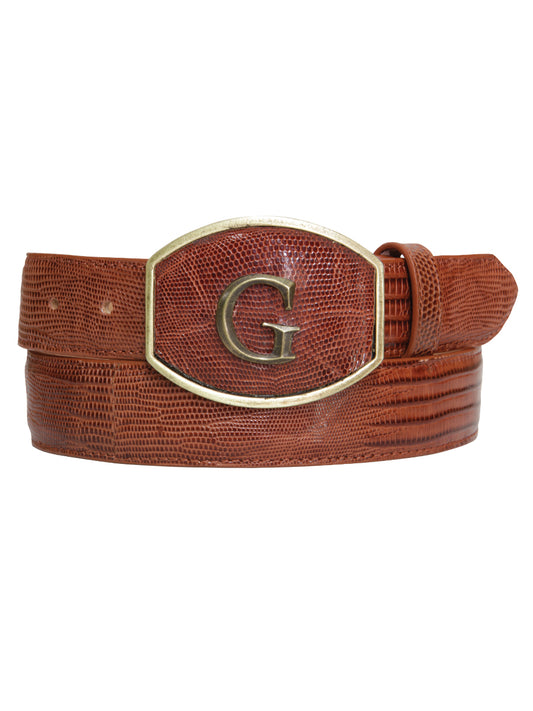 The General Exotic Lizard Leather Cowboy Belt - Cognac 45298