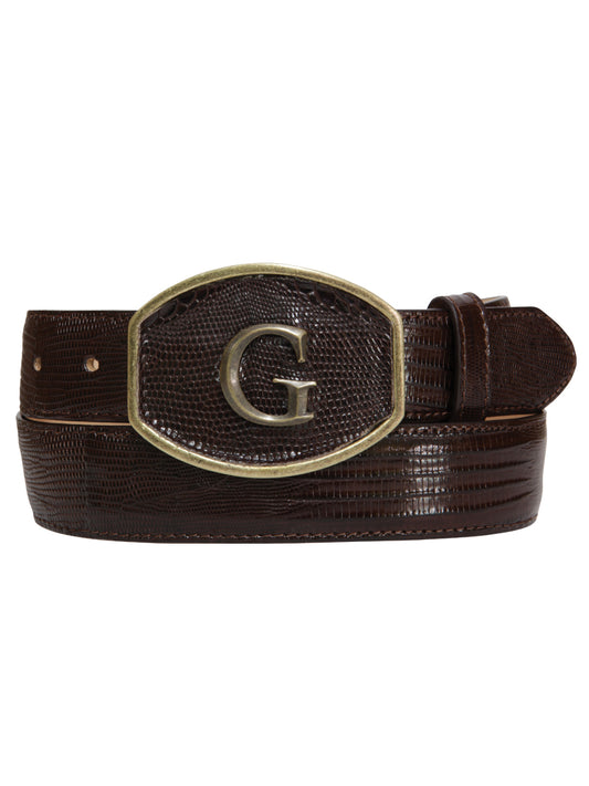 The General Exotic Lizard Leather Cowboy Belt - Brown 45302