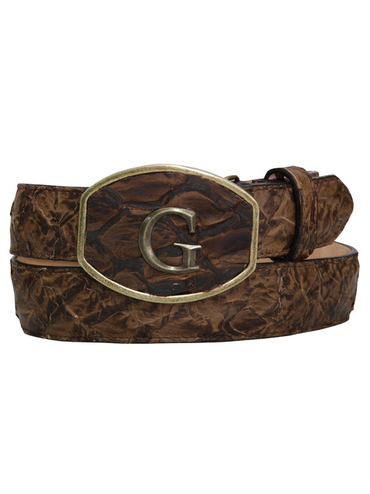 The General Exotic Monster Fish Leather Belt - Brown 45308