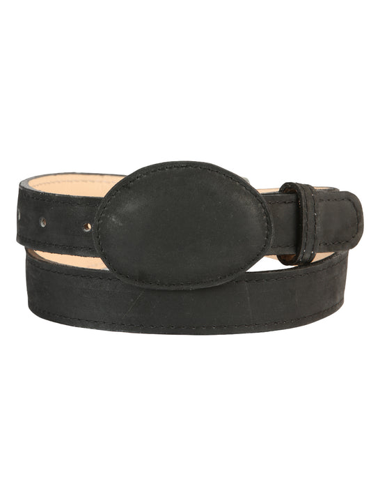 Kids Western Belt - El General Nubuck Black 45441