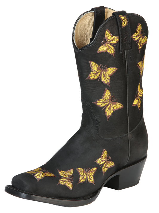 El General Womens Rodeo Boot - Nubuck Black 51220