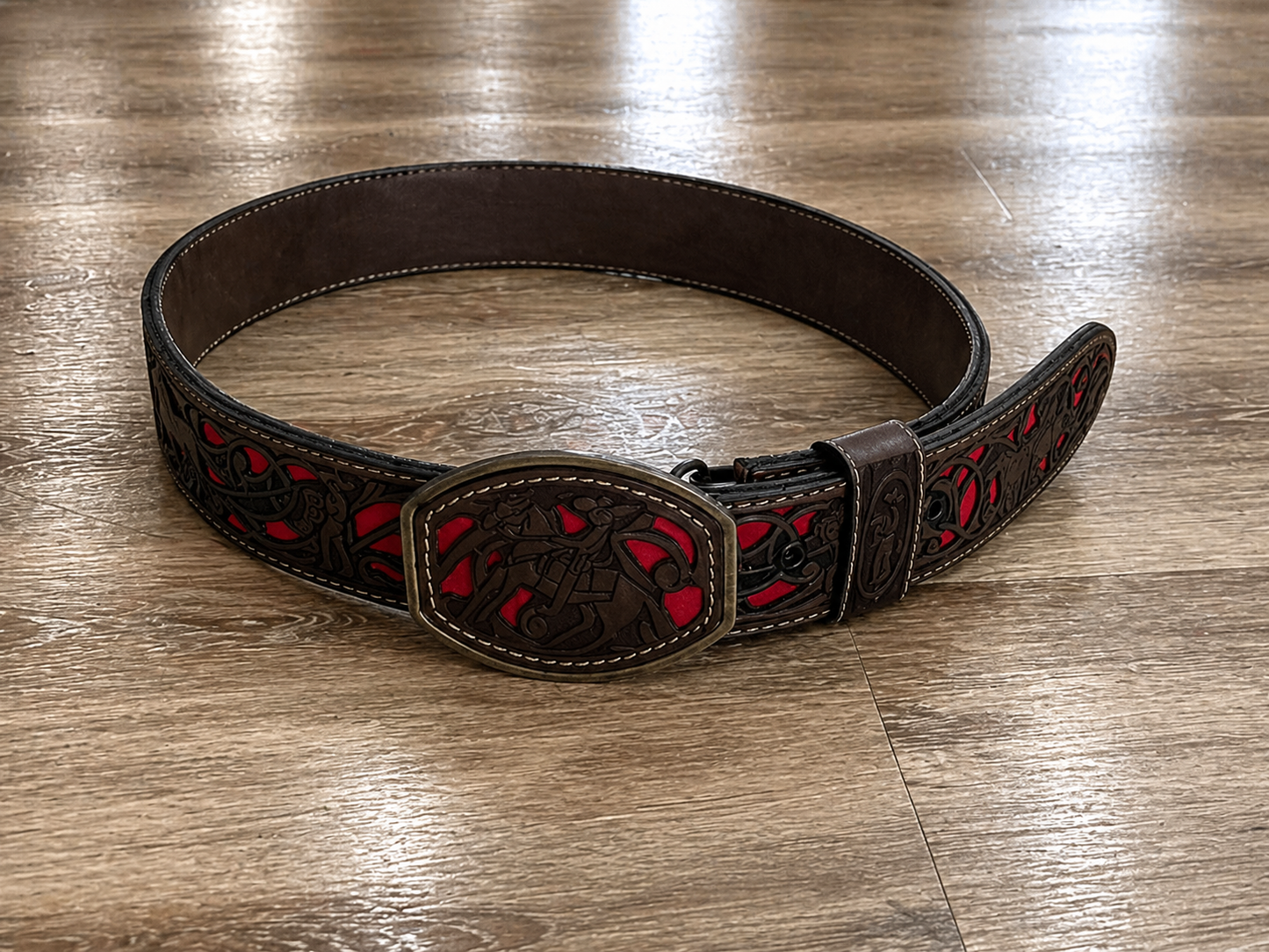 Crimson Rider Leather Belt