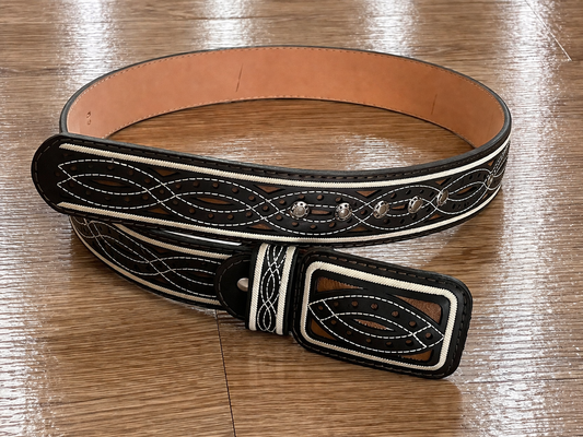 Modern Charro Leather Belt