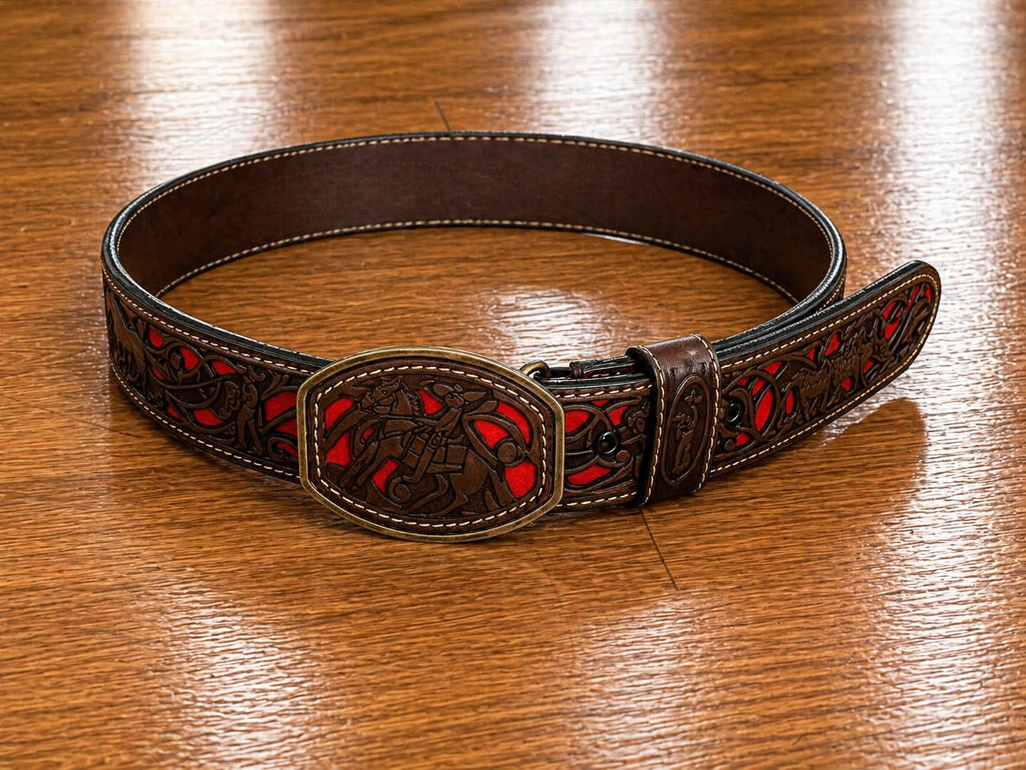 Crimson Rider Leather Belt