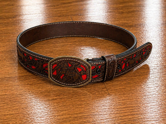 Crimson Rider Leather Belt