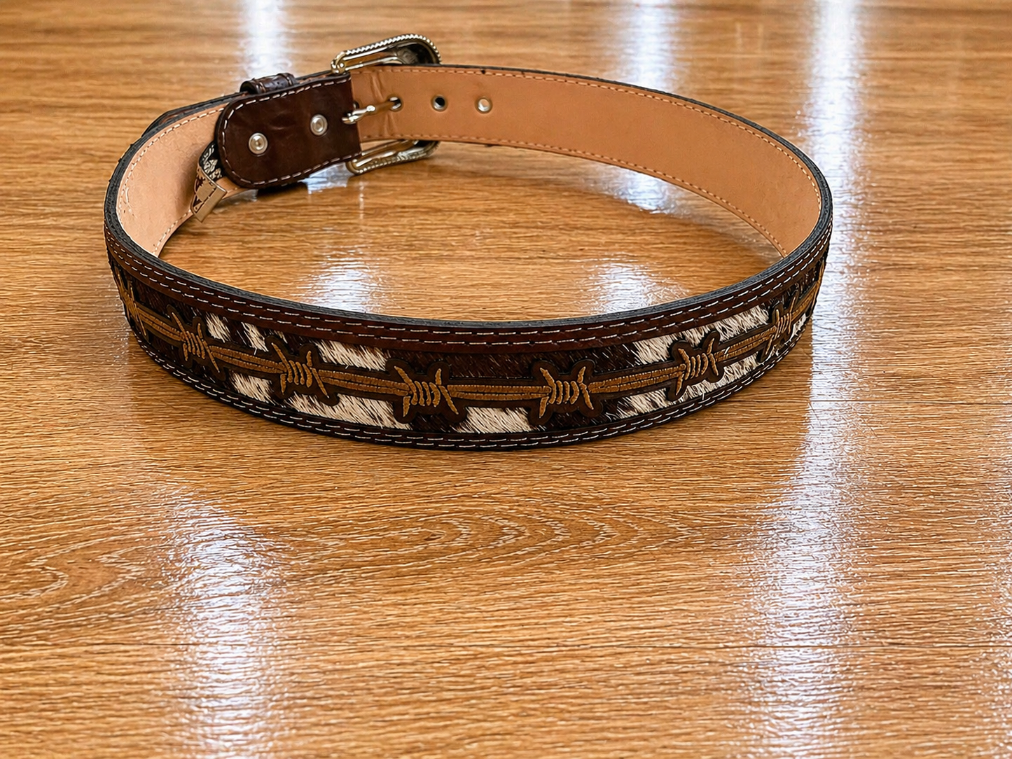 The Outlaw Wire: Hair-on-Hide Barbed Wire Belt