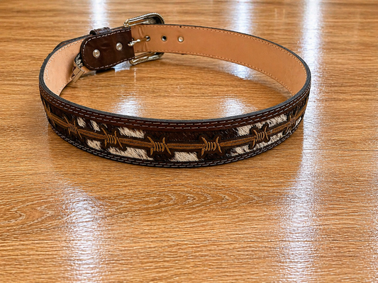 The Outlaw Wire: Hair-on-Hide Barbed Wire Belt
