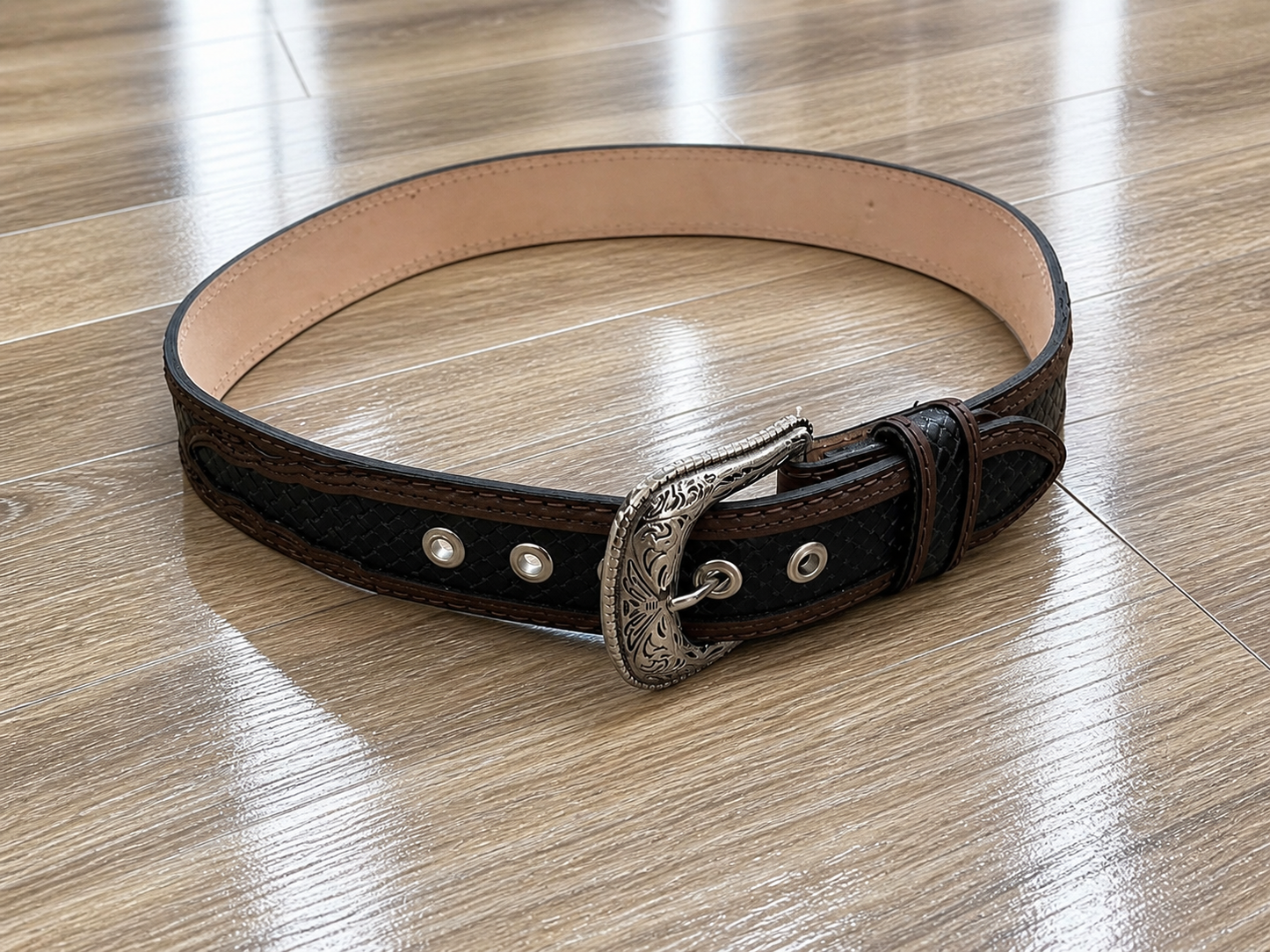 The Texas Star: Embossed Leather Longhorn Belt