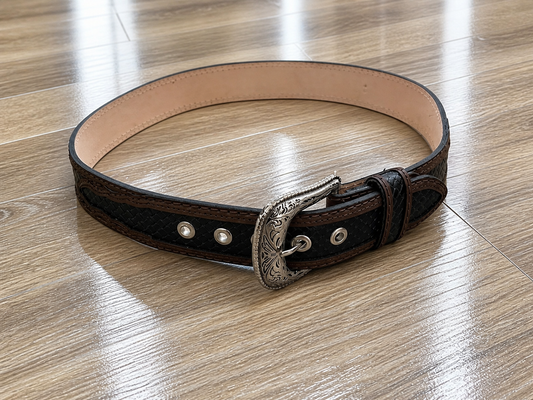 The Texas Star: Embossed Leather Longhorn Belt