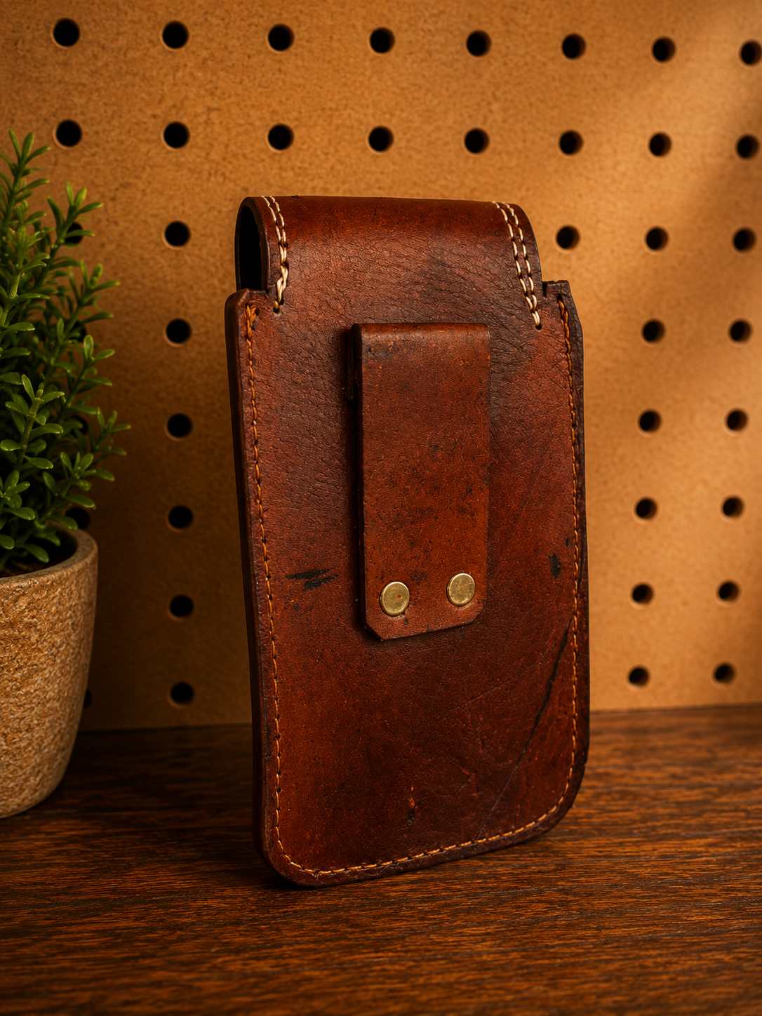 Rustic Trail Leather Phone Holster
