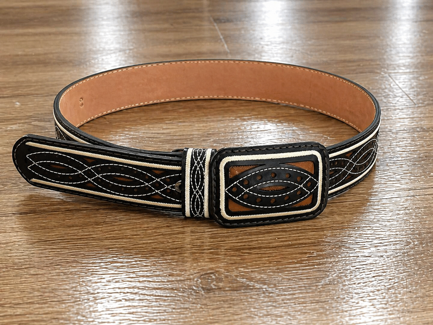 Modern Charro Leather Belt