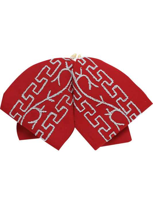 Adult
 Mexican Charro Bow Tie 100% Polyester Red/Silver 601116