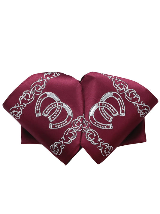 Adult
 Mexican Charro Bow Tie 100% Polyester Wine/Silver 601589