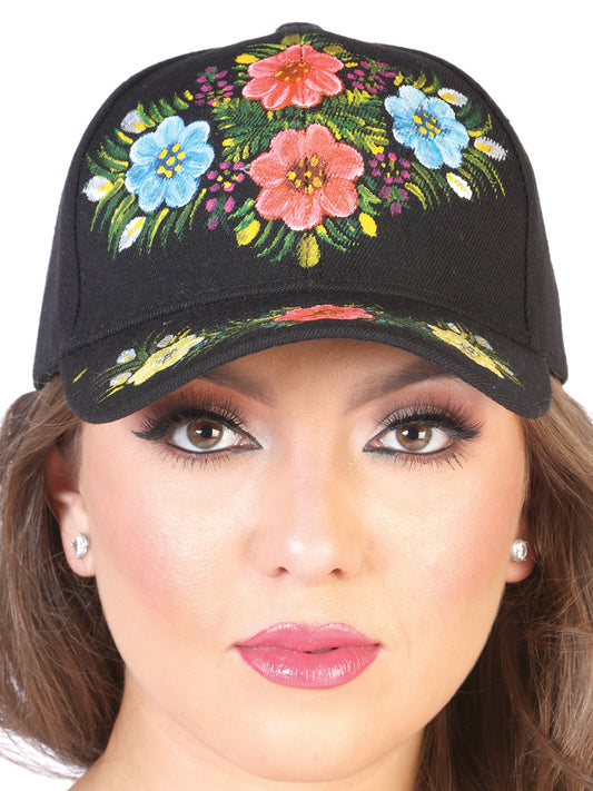 Artisanal Hand Painted Cap 60% Polyester, 40% Nylon Black 602672
