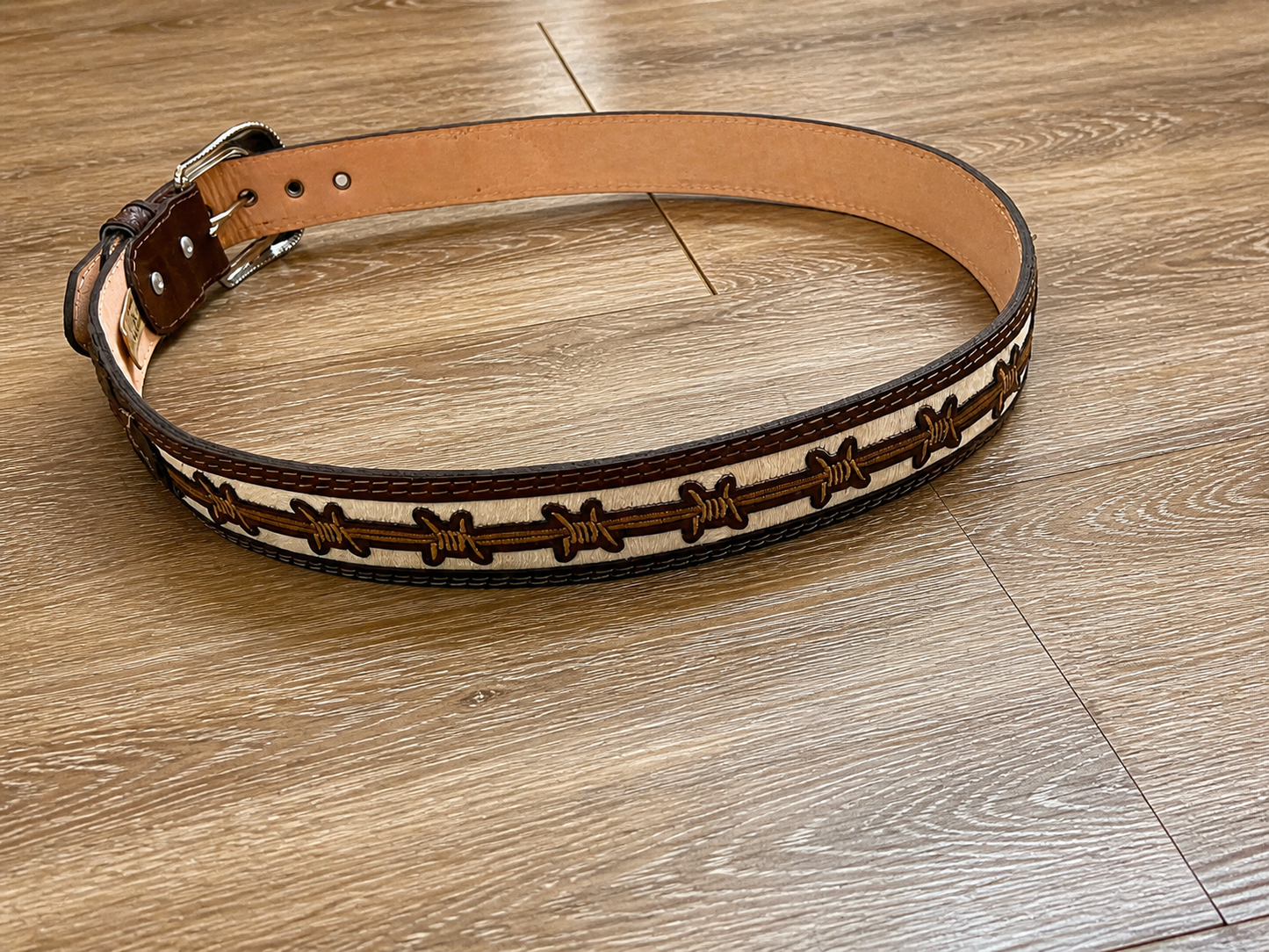 The Iron Rancher: Hair-on-Hide Barbed Wire Belt