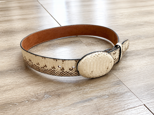 The Oasis: Natural Python Exotic Leather Belt