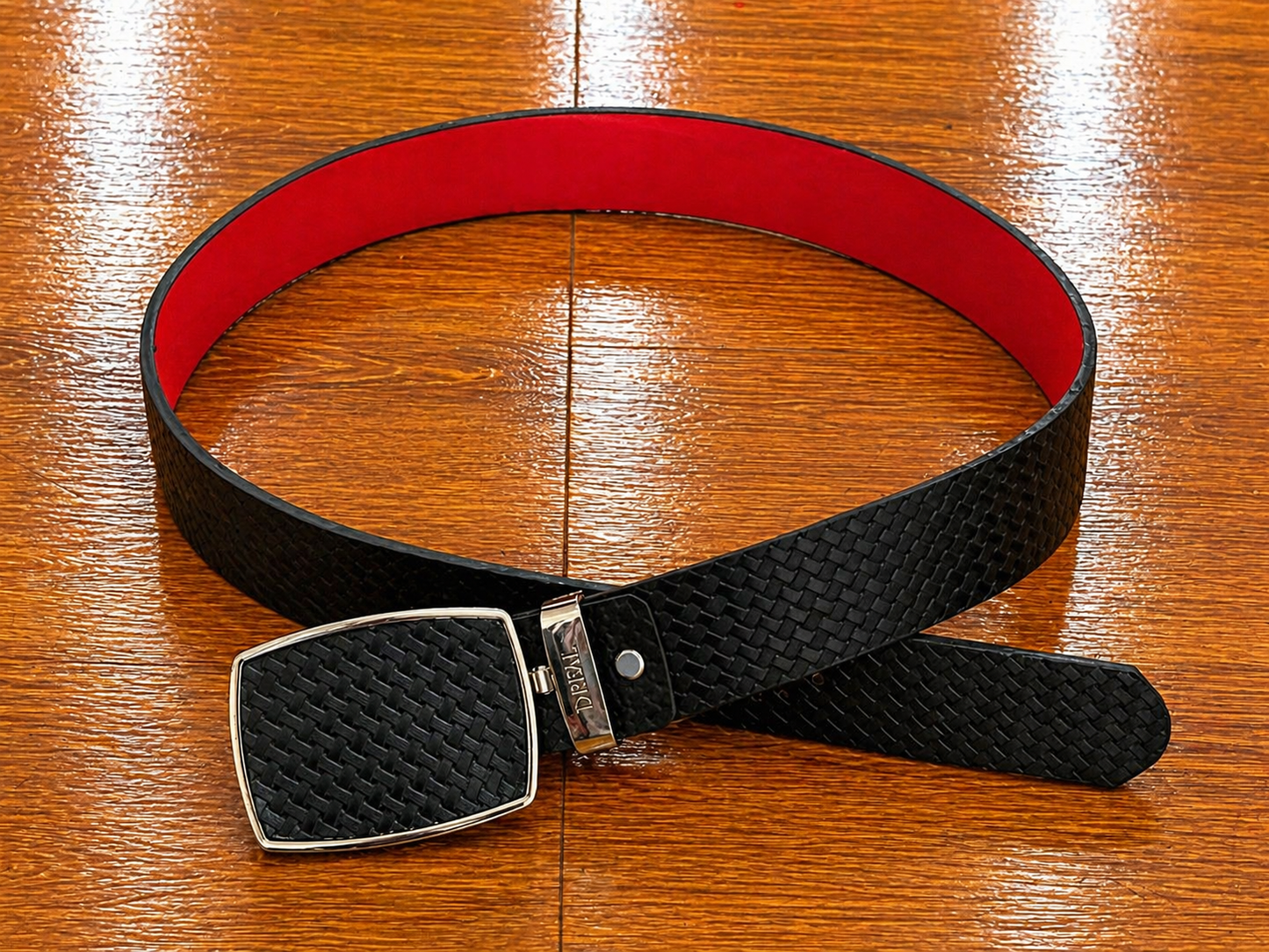 Midnight Redline Leather Belt